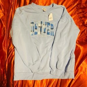 Light blue soft fleece crewneck sweatshirt